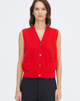 Juni Cashmere Vest, Scarlet