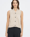 Flecked Cotton Vest, Natural