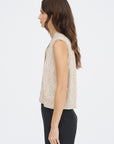 Flecked Cotton Vest, Natural