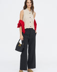 Flecked Cotton Vest, Natural