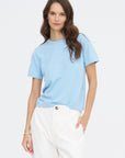 Adebola Cotton Cashmere Top, Light Blue