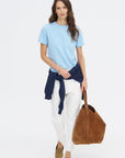 Adebola Cotton Cashmere Top, Light Blue