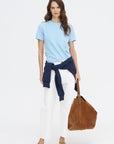 Adebola Cotton Cashmere Top, Light Blue