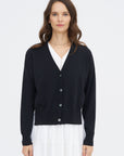 Lola Cotton Cashmere Cardigan, Black