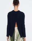 Open Back Sweater, Navy