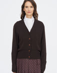 Merino & Cashmere Cardigan, Brown