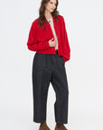 Merino & Wool Cardigan, Red