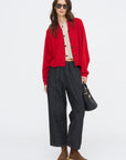 Merino & Wool Cardigan, Red