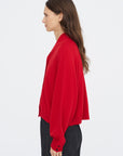 Merino & Wool Cardigan, Red