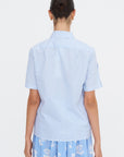 Poplin Bowling Shirt, Iris Blue