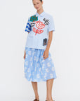 Poplin Bowling Shirt, Iris Blue