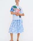 Poplin Bowling Shirt, Iris Blue