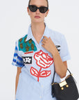 Poplin Bowling Shirt, Iris Blue