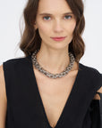 Grid Chain Necklace, Silver