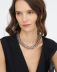 Grid Chain Necklace, Silver