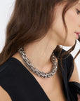 Grid Chain Necklace, Silver