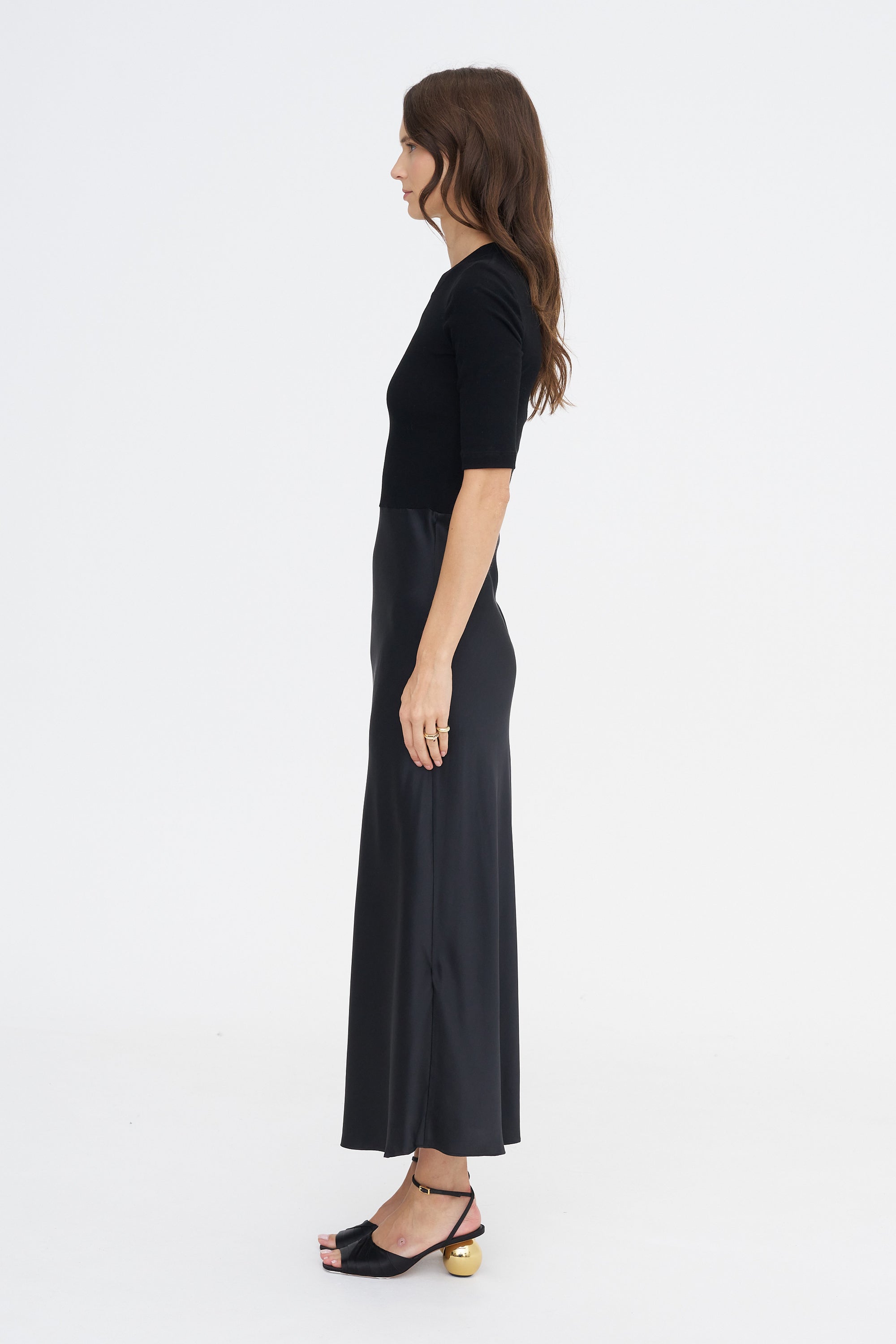Combo T-Shirt Dress, Black