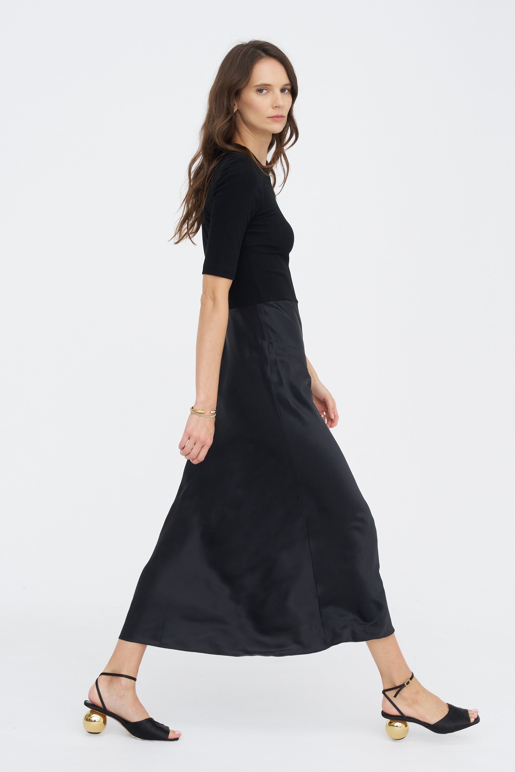Combo T-Shirt Dress, Black