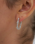 Inside Out Rivulet Diamond Oval Hoops, White Gold
