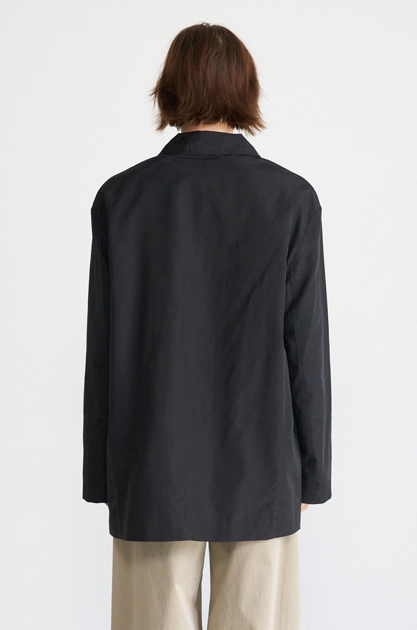 TIBI - Silk Nylon Liam Blazer, Navy