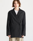 TIBI - Silk Nylon Liam Blazer, Navy