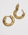 Hag Stone Earrings, Yellow Gold