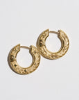 Hag Stone Earrings, Yellow Gold