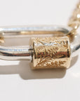 Kick Pleat Exclusive - Bluebonnet Chubby Medium Lock, Sterling & Yellow Gold
