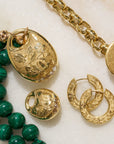 Hag Stone Earrings, Yellow Gold