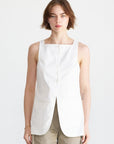 TIBI - Chino Slit Front Tunic, White