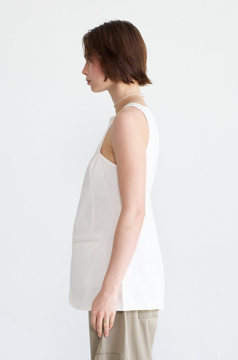 TIBI - Chino Slit Front Tunic, White