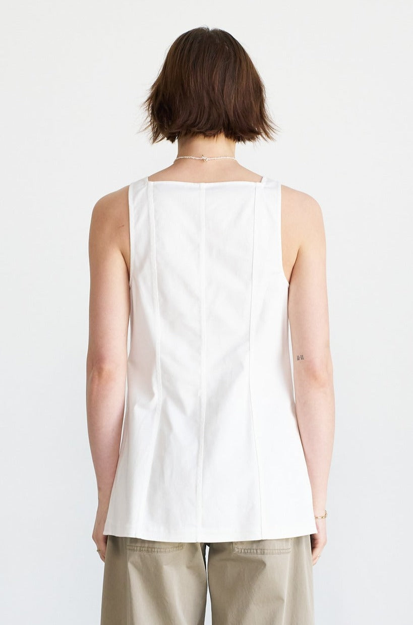 TIBI - Chino Slit Front Tunic, White