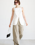 TIBI - Chino Slit Front Tunic, White