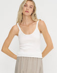 Stretch Pointelle Camisole, White