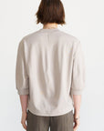 TIBI - Short Sculpted Sleeve Sweatshirt, Light Stone