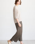 TIBI - Short Sculpted Sleeve Sweatshirt, Light Stone