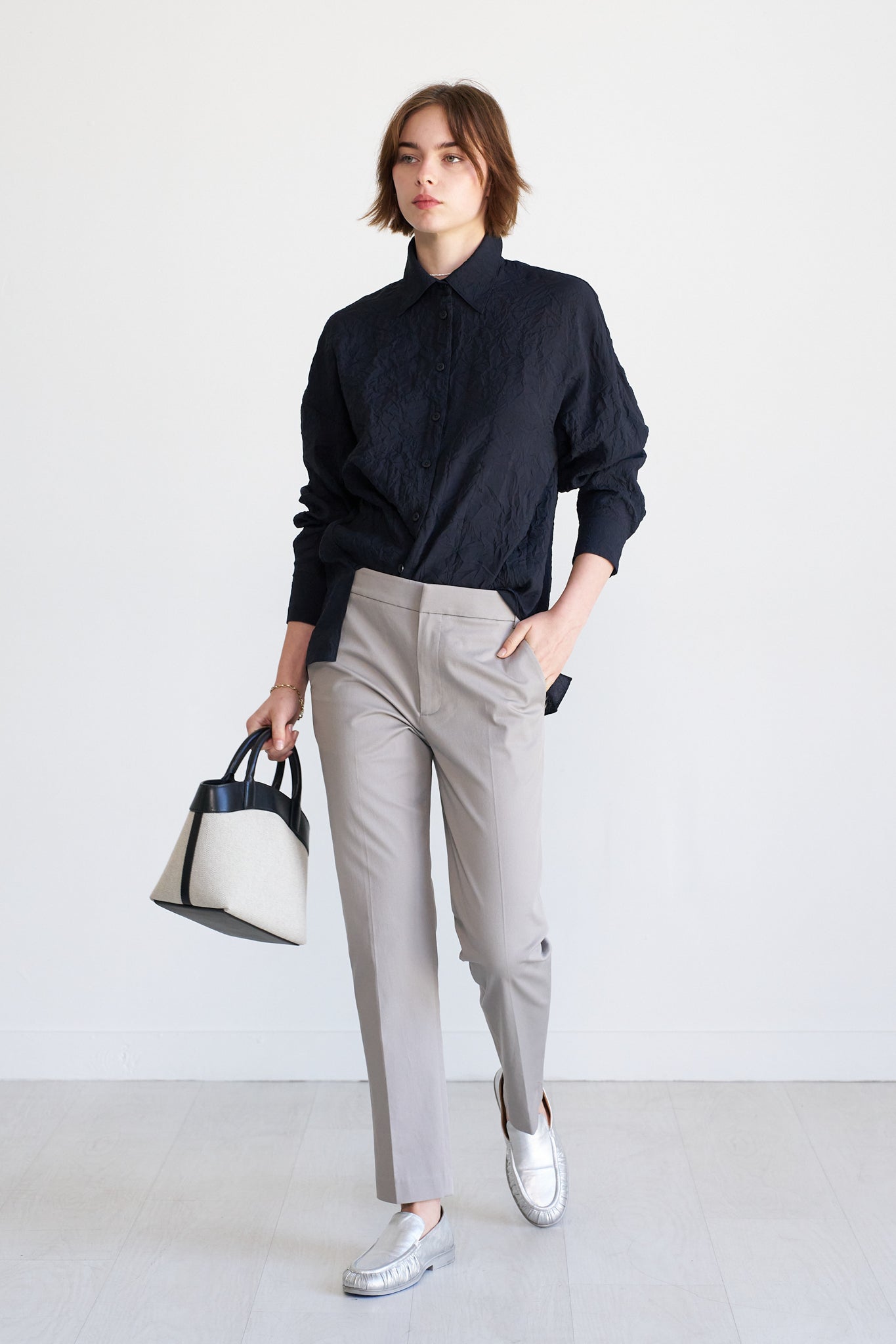 TIBI - Oliver Ankle Pant, Grey Moon