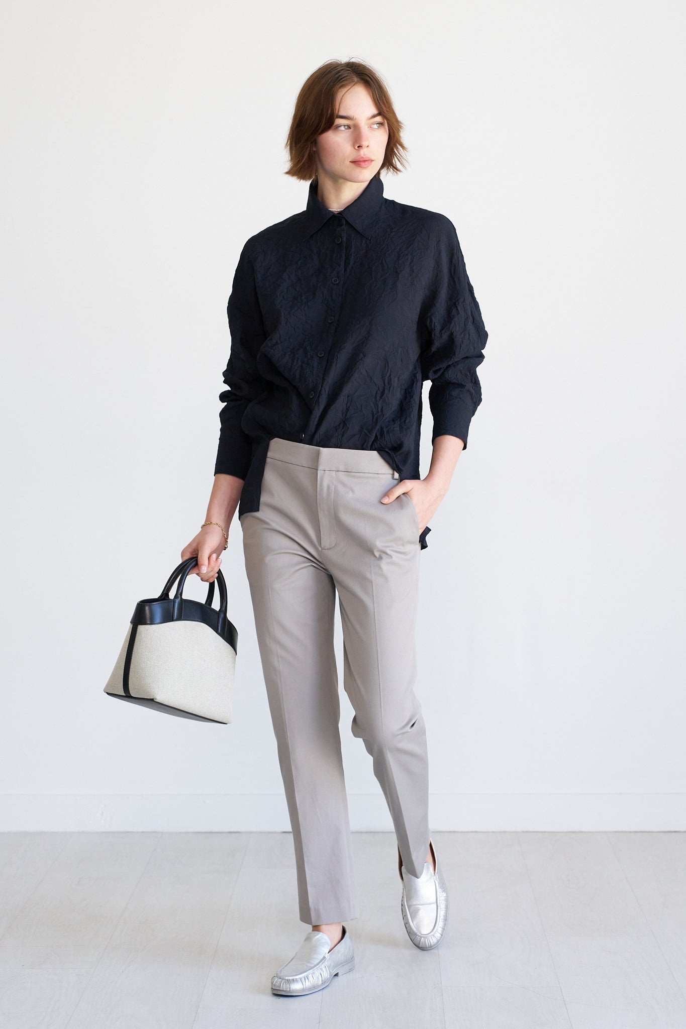 TIBI - Oliver Ankle Pant, Grey Moon