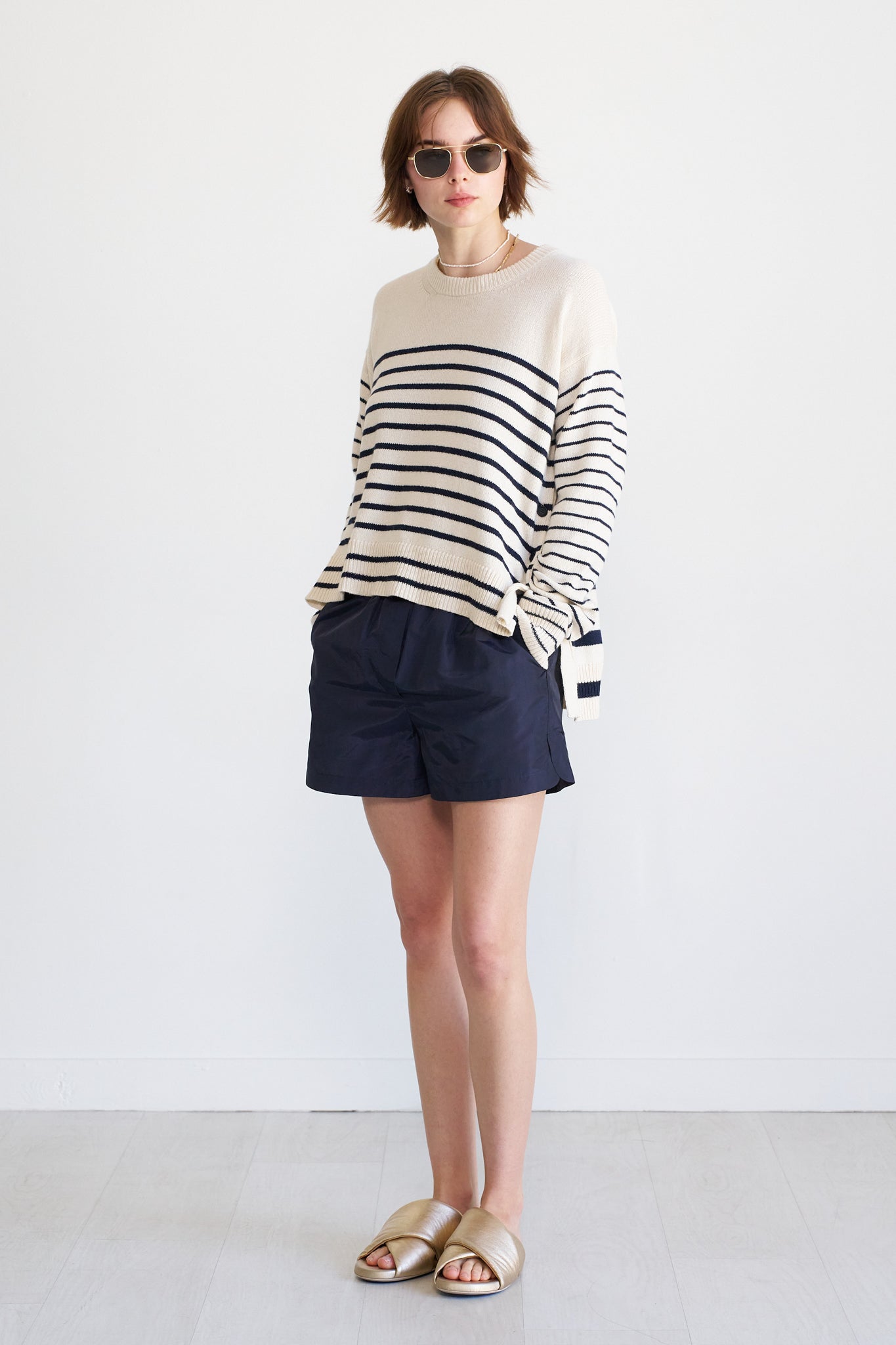 TIBI - Pull on Shorts, Navy