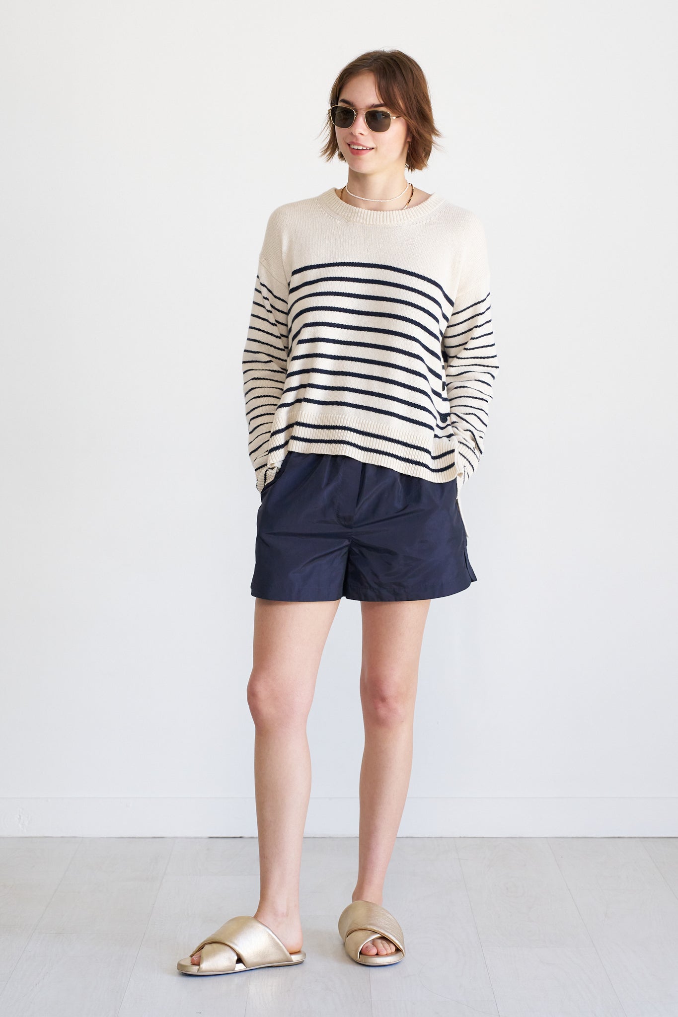 TIBI - Pull on Shorts, Navy