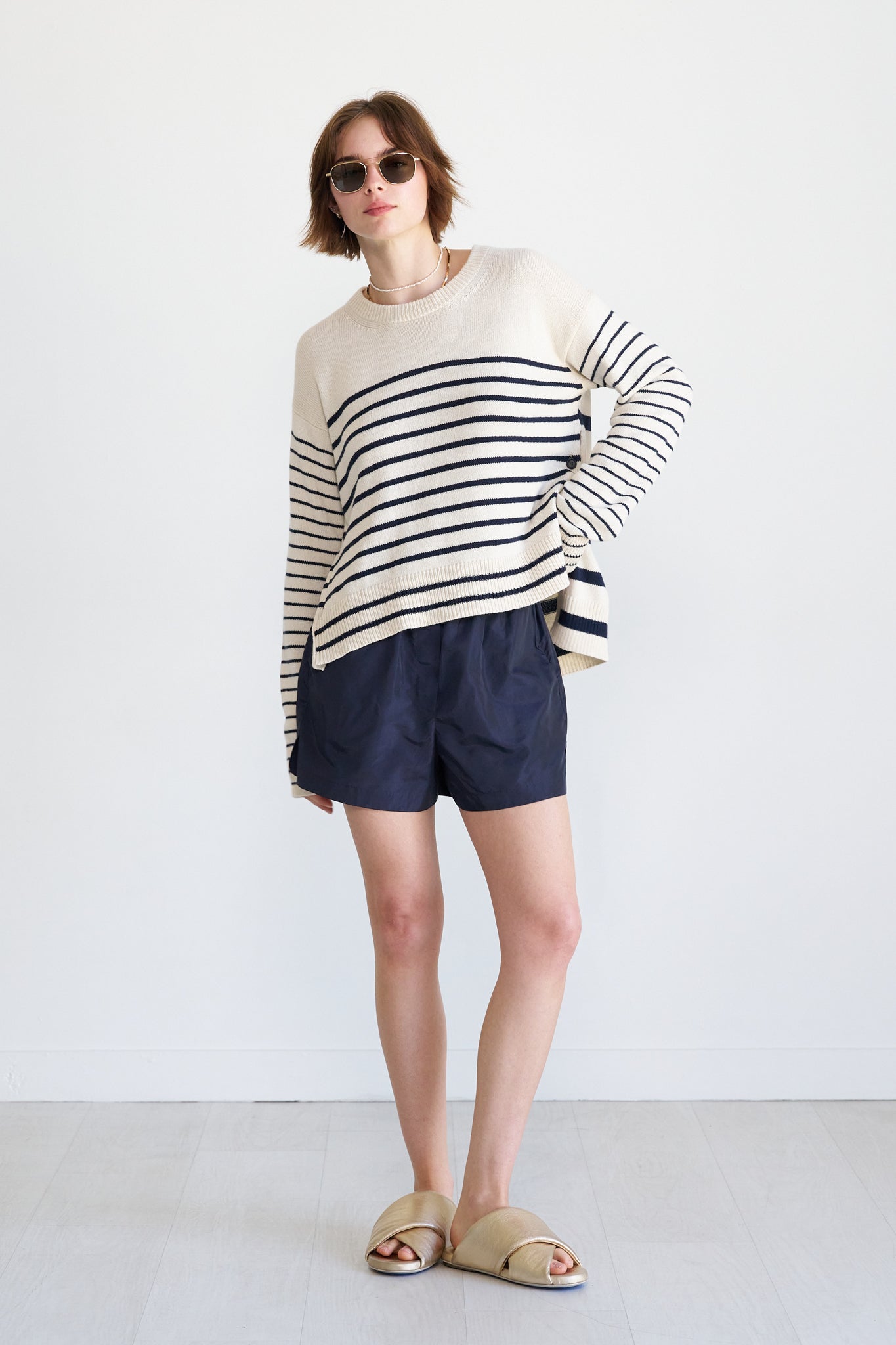 TIBI - Pull on Shorts, Navy