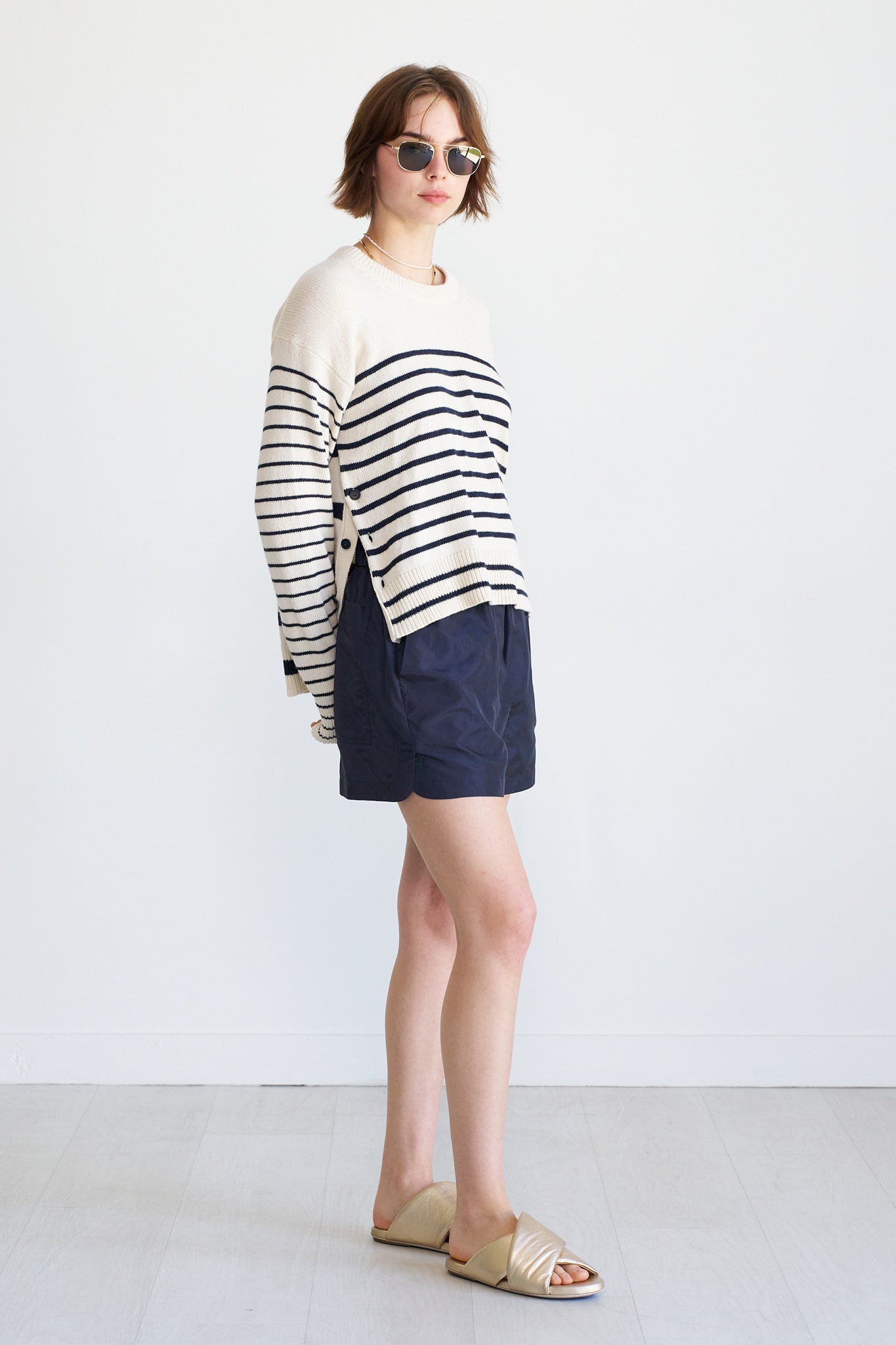 TIBI - Pull on Shorts, Navy