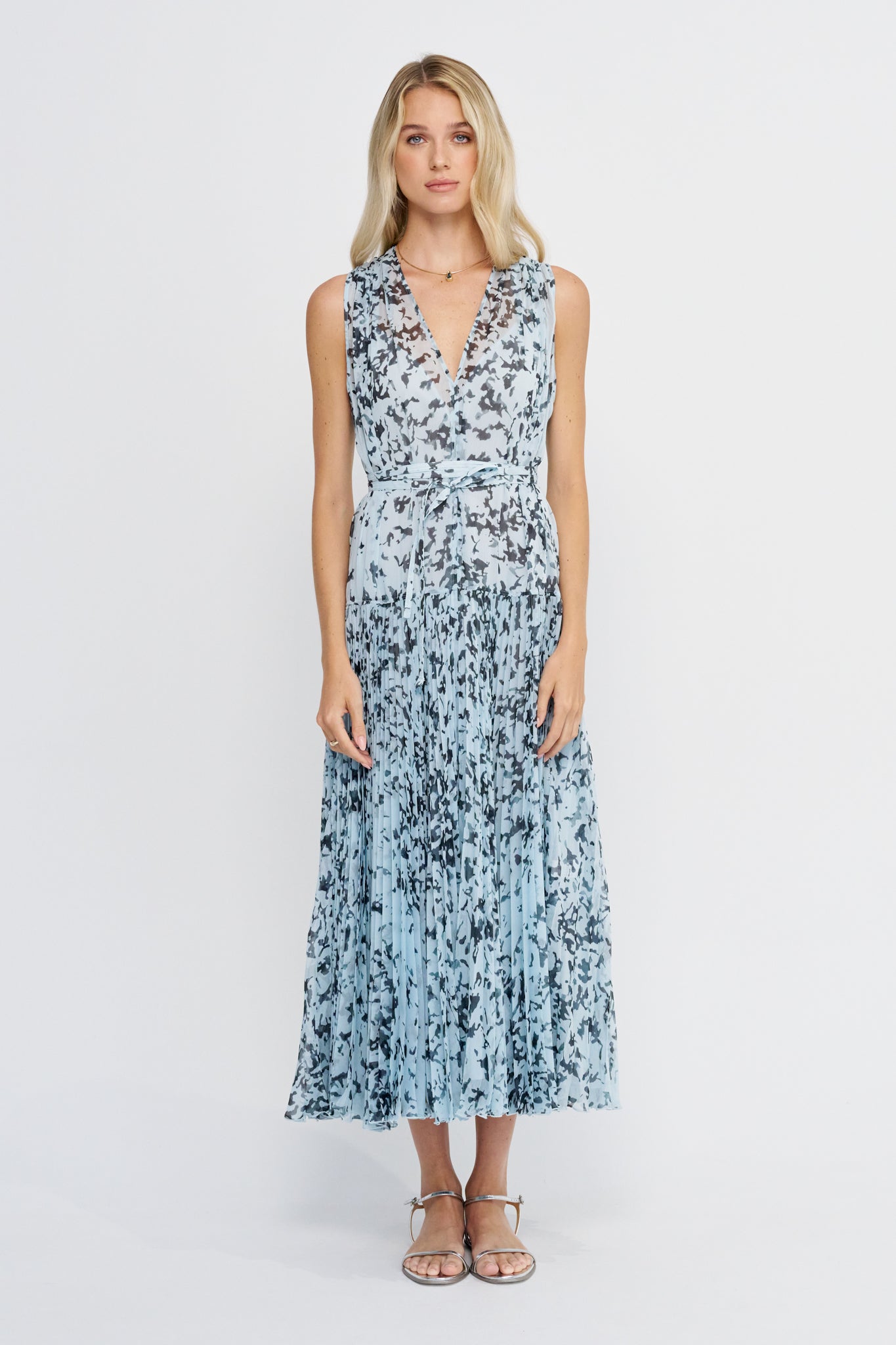 Pat Dress, Sky Blue Multi