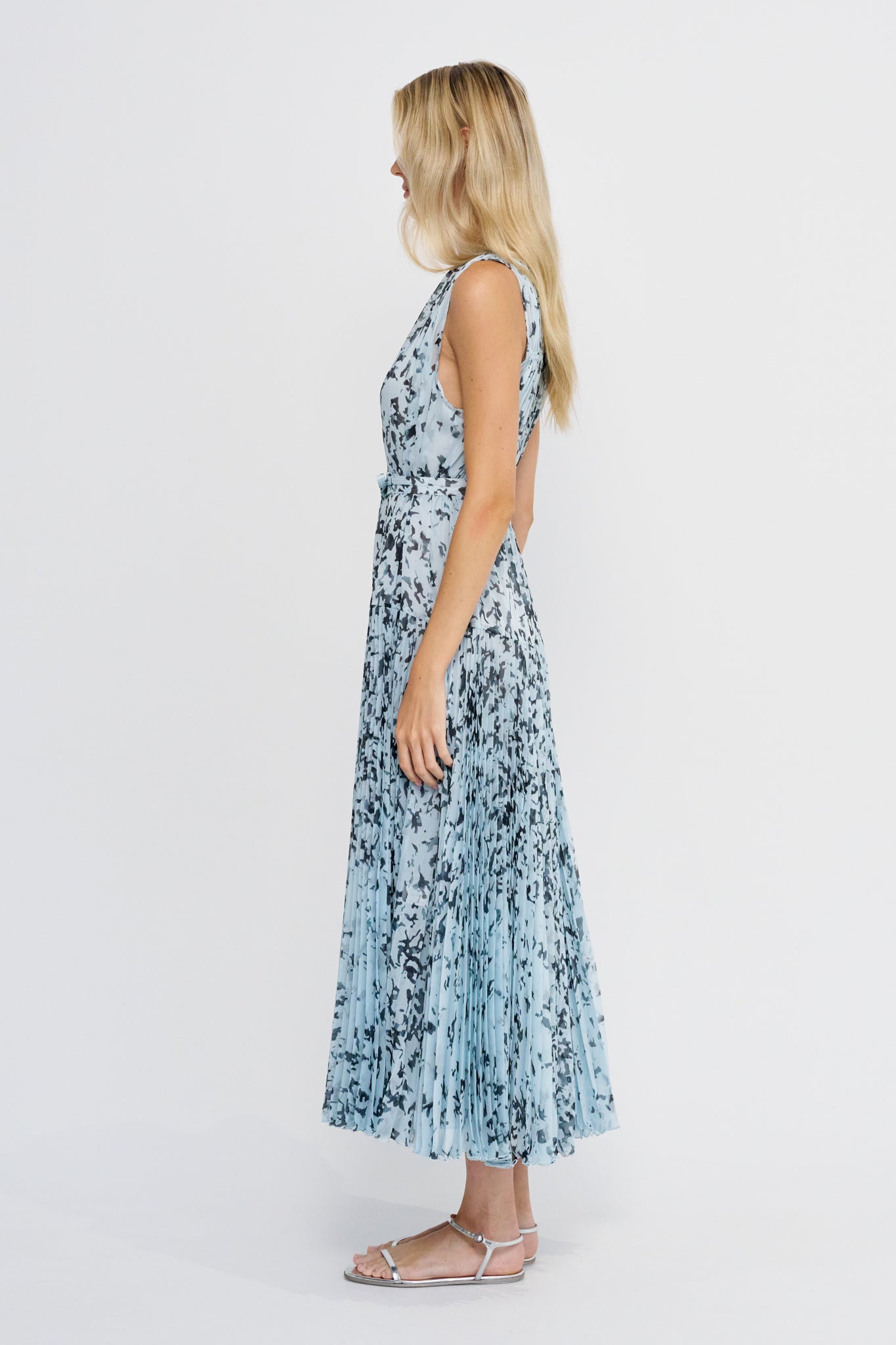 Pat Dress, Sky Blue Multi