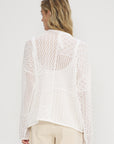 Mix Pointelle Crewneck, White