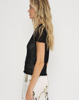Pointelle Baby Tee, Black