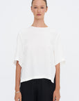 India Silk Boxy T-Shirt, Off White