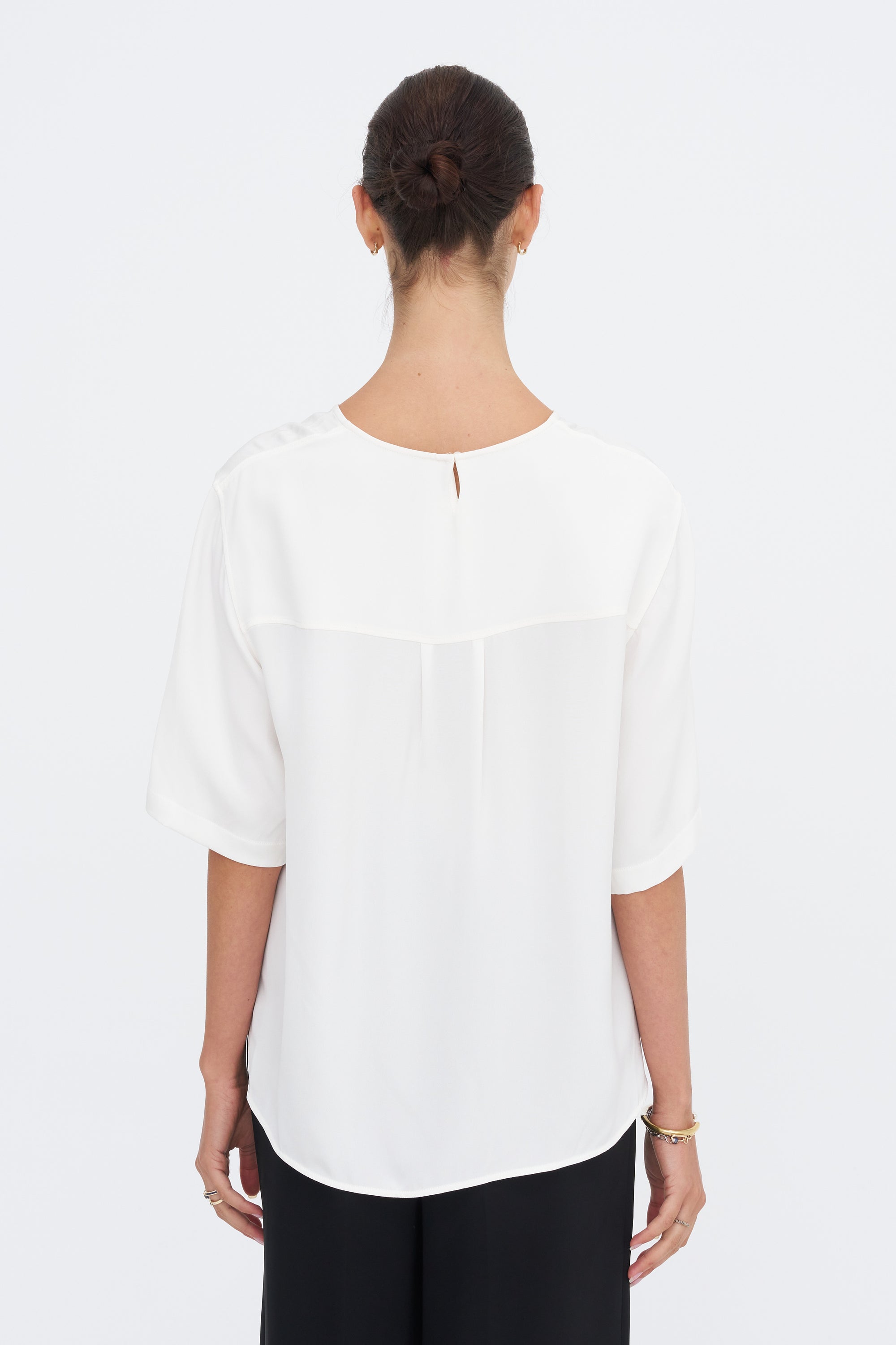 India Silk Boxy T-Shirt, Off White