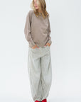TIBI - Sid Jean Stone Washed Stripe Pant, Navy Multi