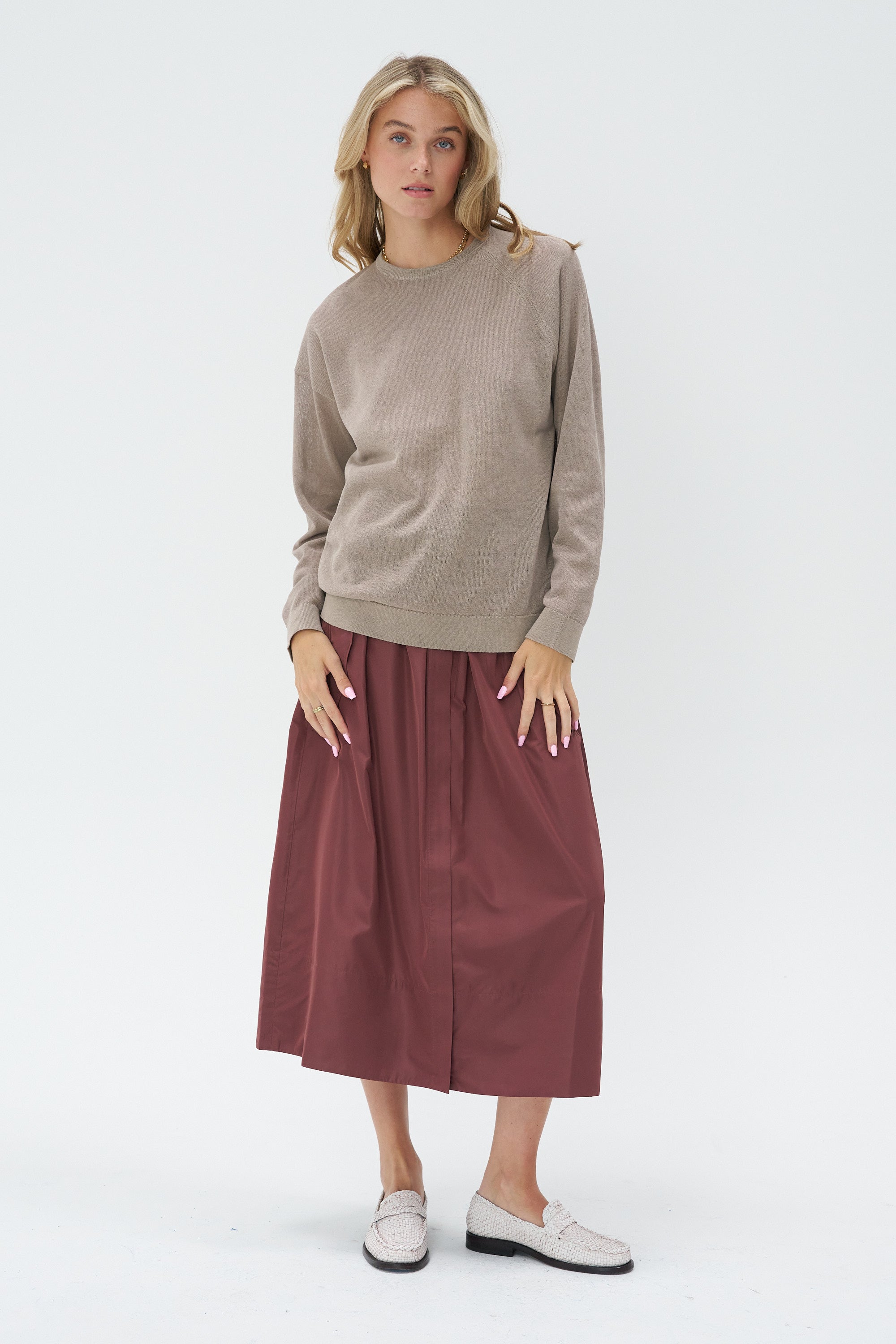 TIBI - Crispy Sweater Pullover, Dark Stone
